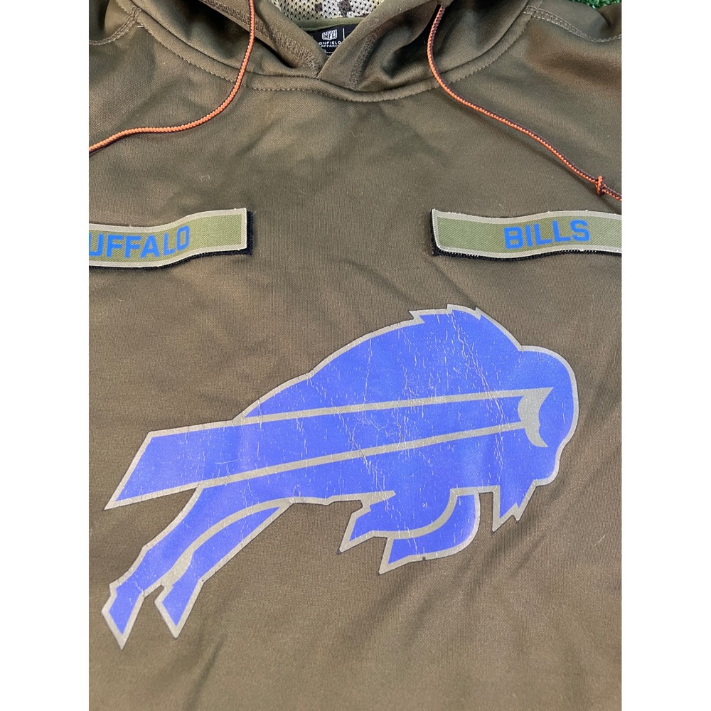 Nike Buffalo Bills NFL Onfield Apparel Hoodie XL Green Camo Salute To Service - Picture 2 of 5
